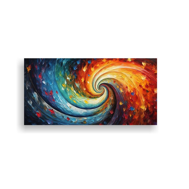 GENERICO - Cuadro Moderno Lienzo Luminoso Con Dos Remolinos 80x40 Cm