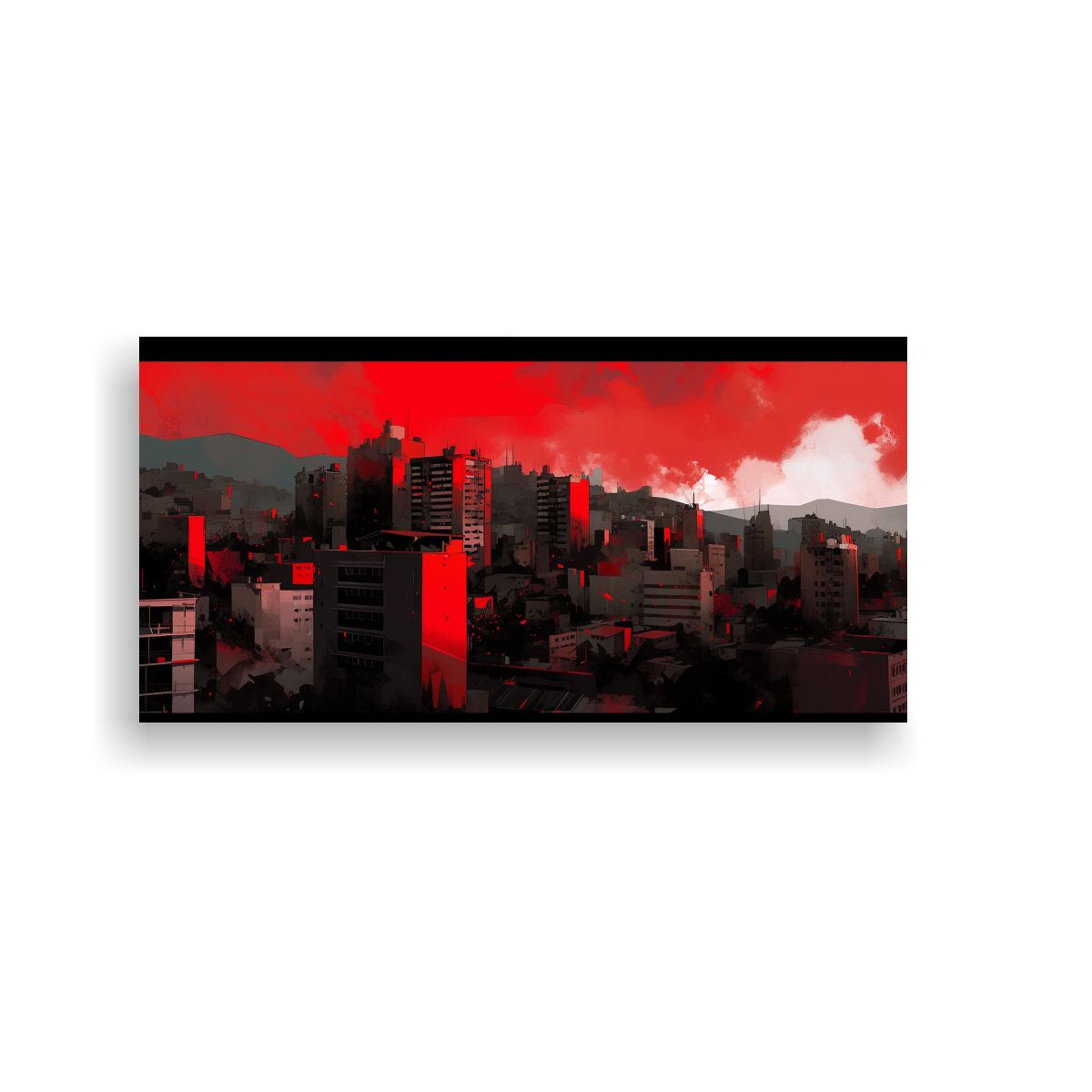 GENERICO - Cuadro Perspectiva Creativa De Santiago En Chile 100x50 Cm