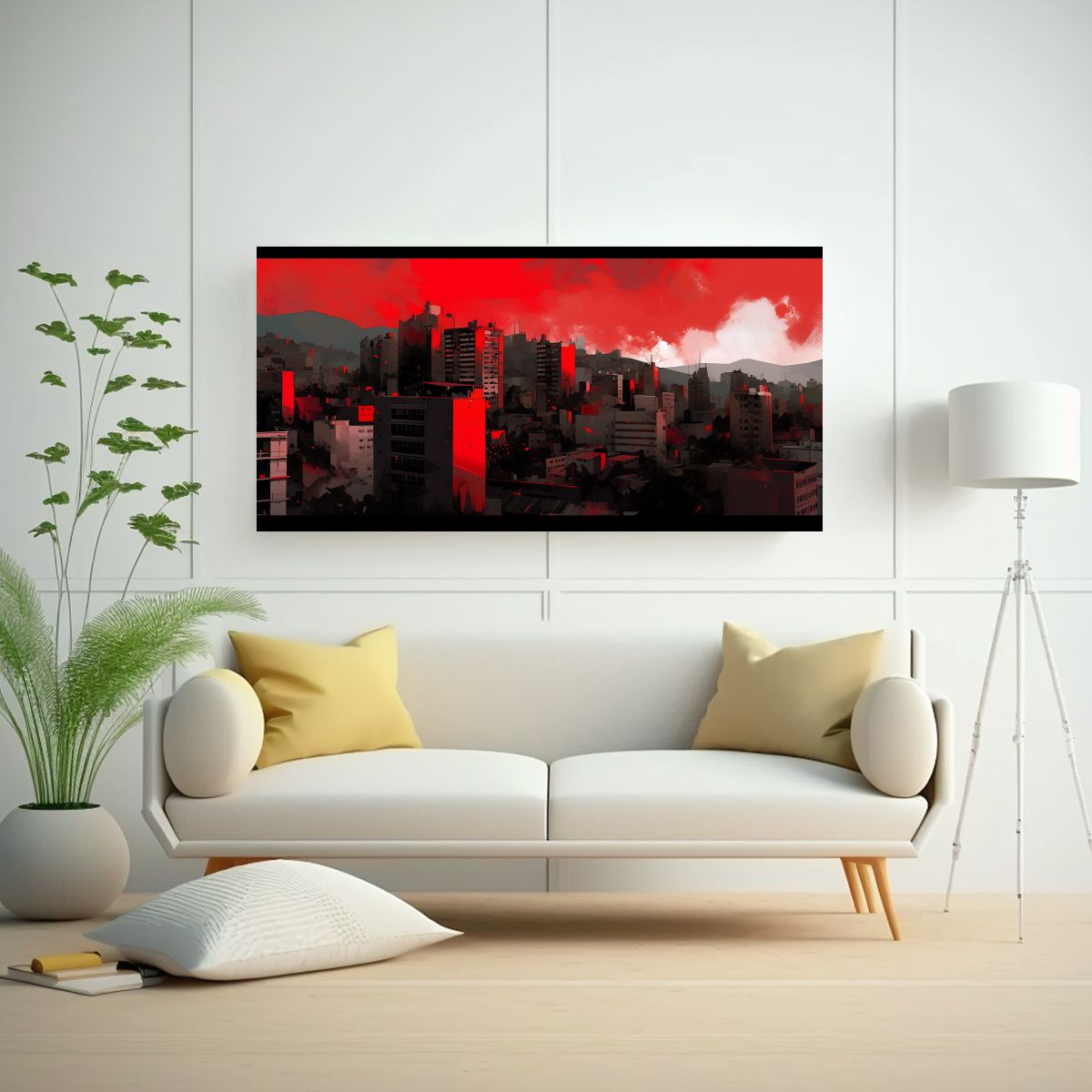 GENERICO - Cuadro Perspectiva Creativa De Santiago En Chile 100x50 Cm