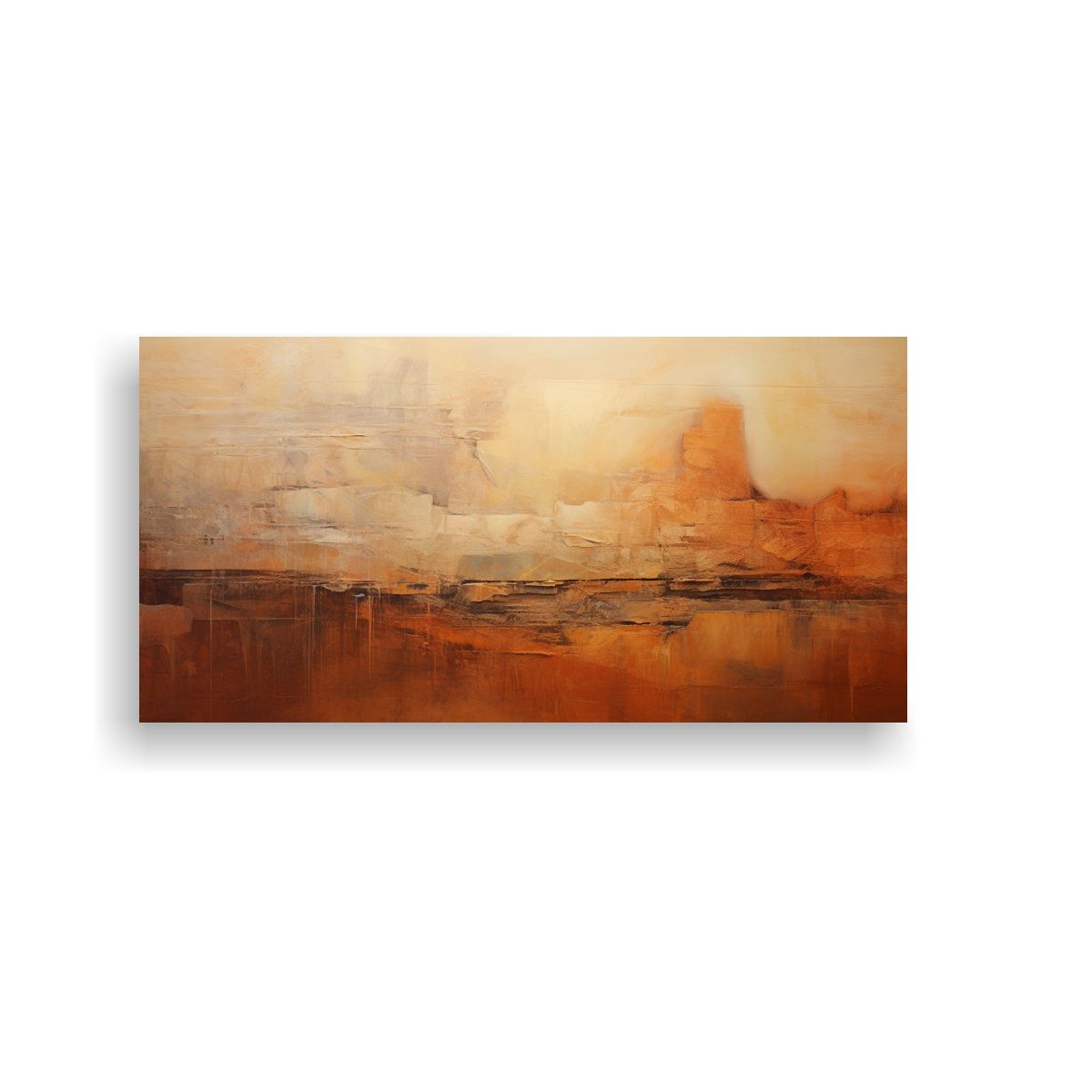 GENERICO - Pintura Abstracta Con Tonos Terrosos Y Texturas 80x40 Cm