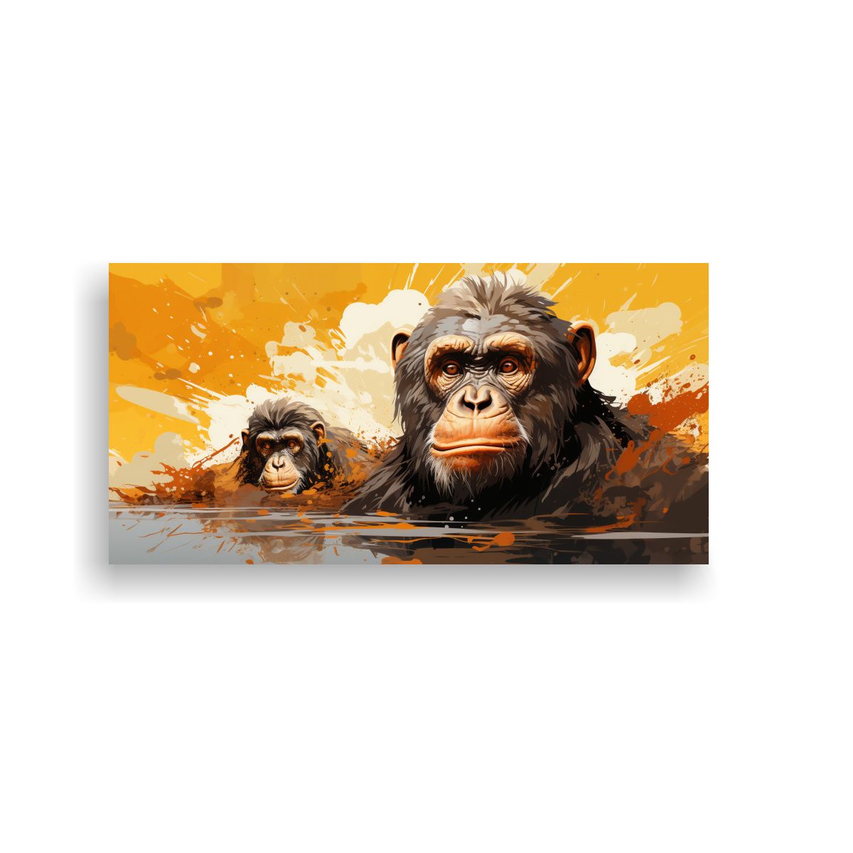 GENERICO - Pinturas Decorativas De Monos Y Simios En Tonos 60x30 Cm