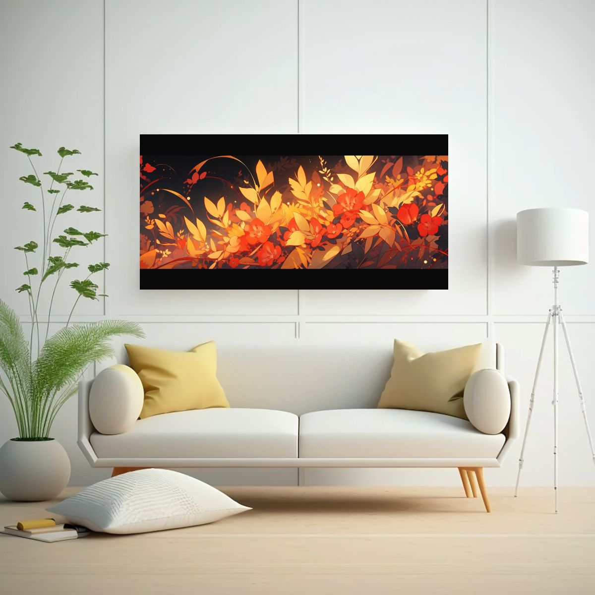 GENERICO - Arte De Pared Decorativo Impacto Visual Amarillo 100x50 Cm