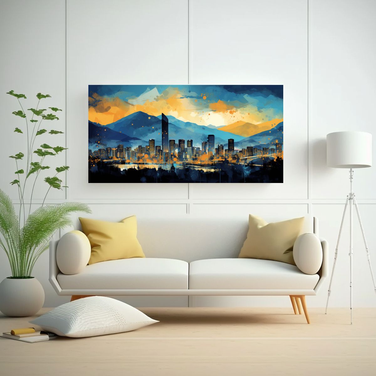 GENERICO - Pinturas Decorativas Vintage En Oro Y Azul Para 60x30 Cm