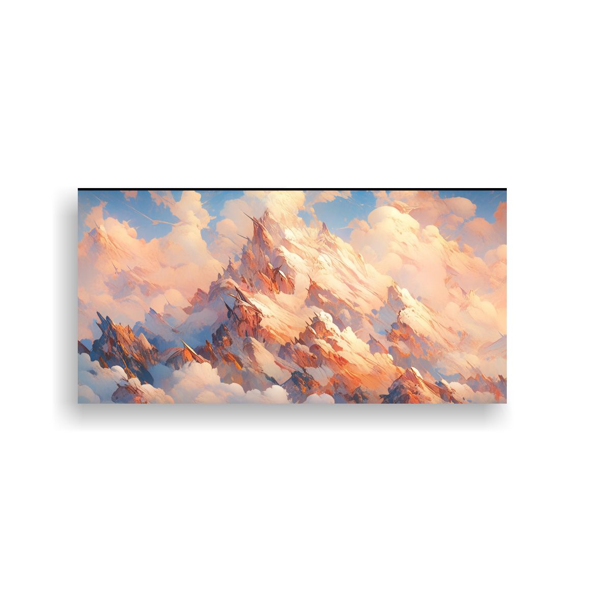 GENERICO - Pintura Abstracta De Montañas Nevadas Con 60x30 Cm