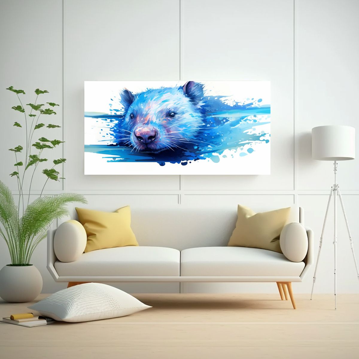 GENERICO - Lienzo De Tela Con Wombats En Colores 100x50 Cm