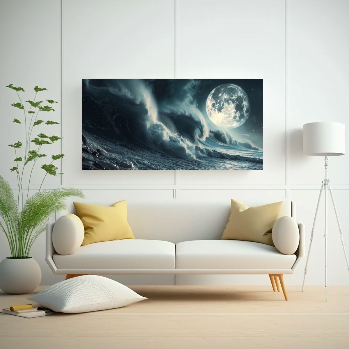 GENERICO - Pintura Decorativa Colisión Lunar Con La Tierra 80x40 Cm