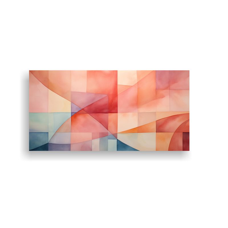 GENERICO - Pintura Abstracta Geométrica En Lienzo De Tela 80x40 Cm
