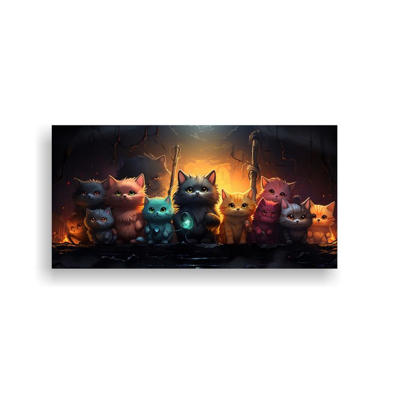 GENERICO - Cuadros Decorativos De Gatitos Lindos Estilo 60x30 Cm