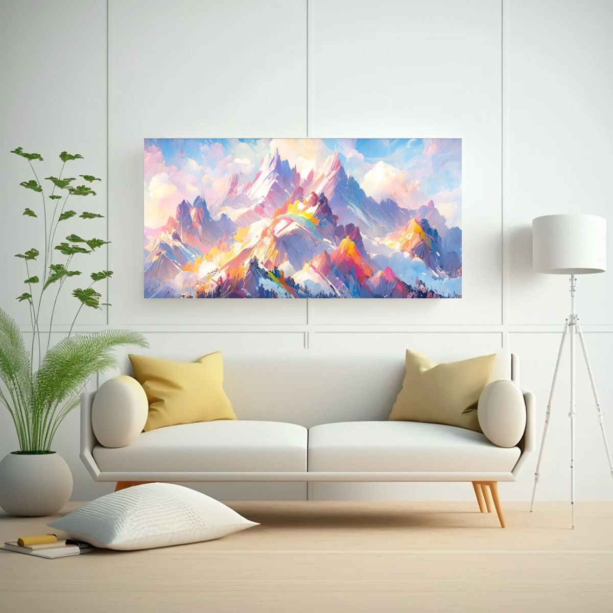 GENERICO - Cuadro Composición Montañas Famosas Con 100x50 Cm