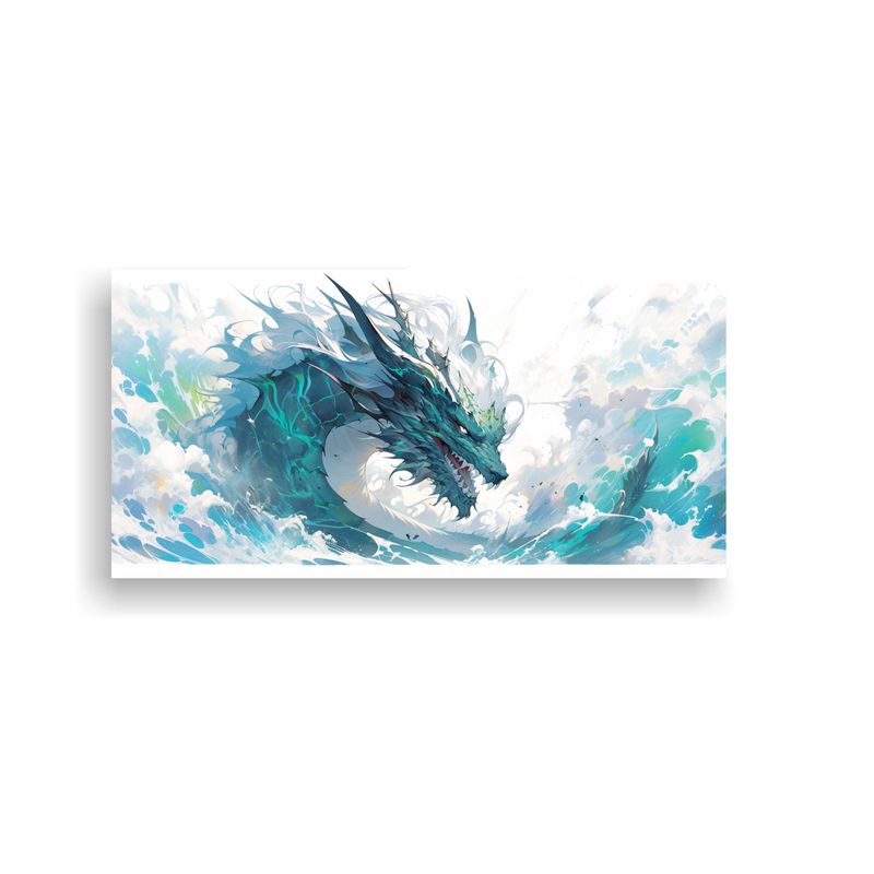 GENERICO - Pintura Decorativa Vintage De Un Dragón En 100x50 Cm