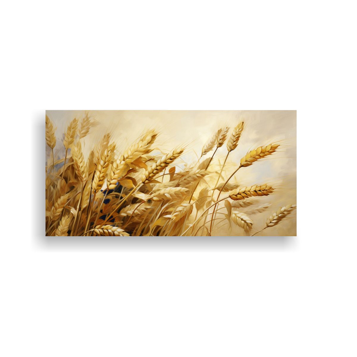 GENERICO - Pintura Abstracta De Avena Y Granos En Lienzo 80x40 Cm