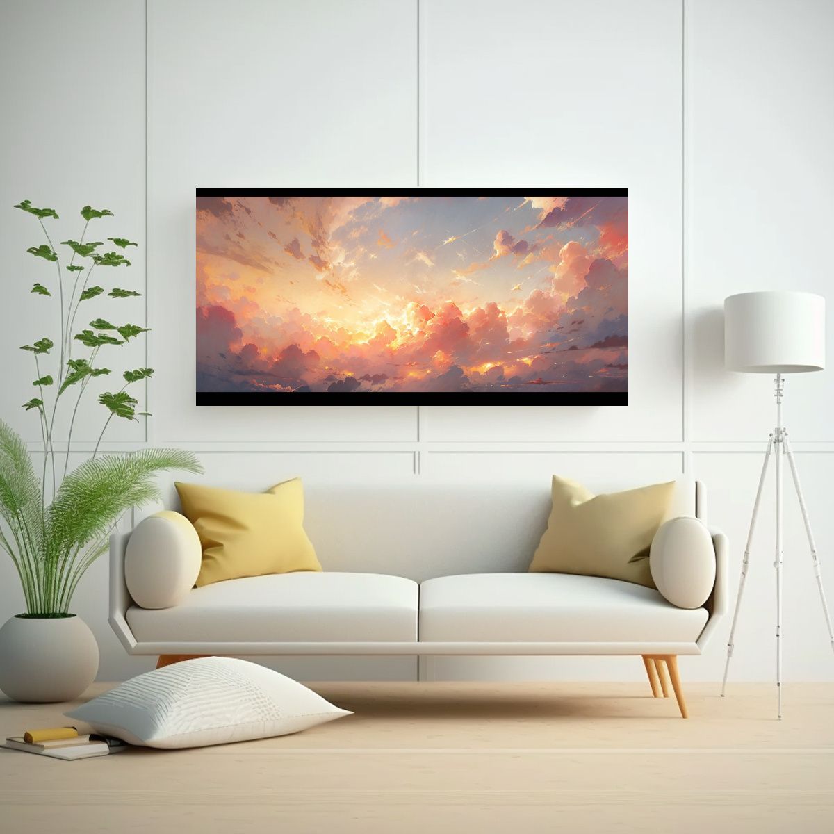 GENERICO - Pintura Abstracta Del Amanecer Con Colores 80x40 Cm