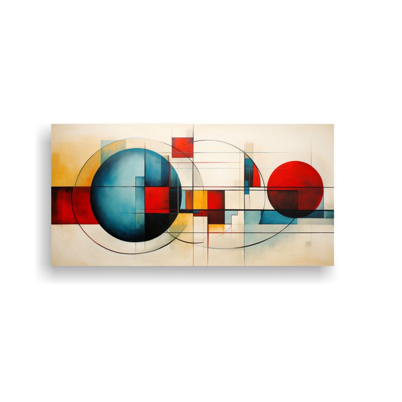 GENERICO - Cuadros Abstractos Geométricos Modernos En Tela 80x40 Cm