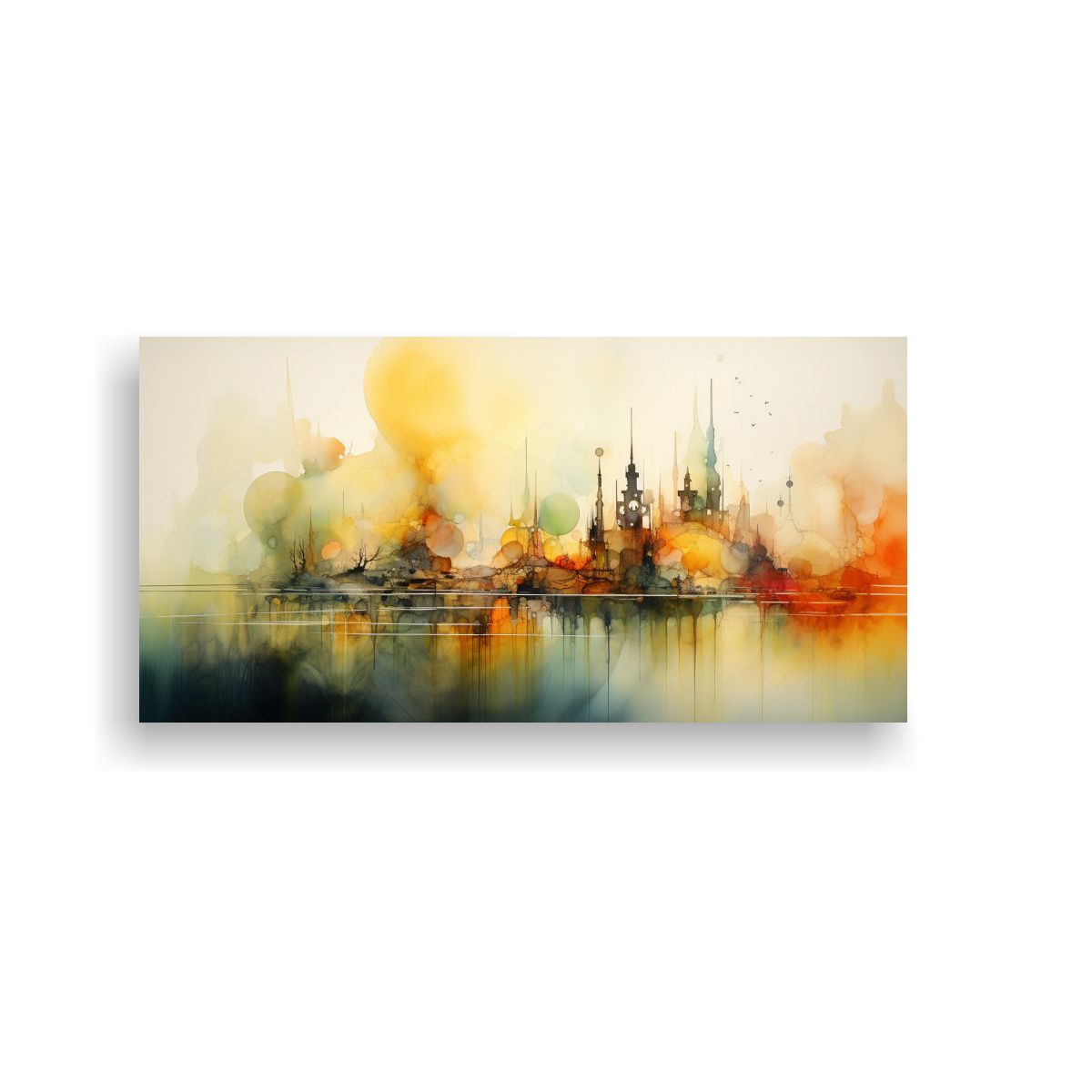 GENERICO - Pintura Decorativa De Paisaje Abstracto Acuarela 80x40 Cm