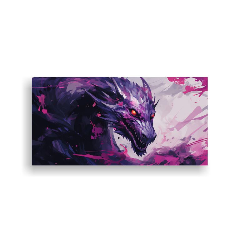 GENERICO - Pintura Decorativa Dragón Vibrante En Colores 80x40 Cm