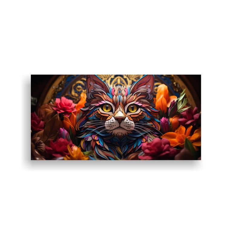 GENERICO - Ventana De Vidrio De Gato Adorable Arte Digital 60x30 Cm