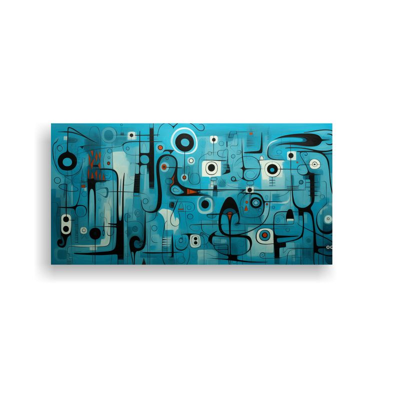 GENERICO - Cuadros Abstractos Turquesa Para Decoración Con 80x40 Cm