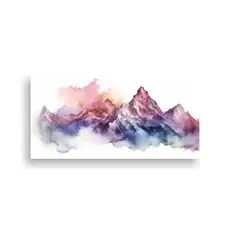 GENERICO - Pinturas De Montañas Cálidas En Acuarela Sobre 60x30 Cm