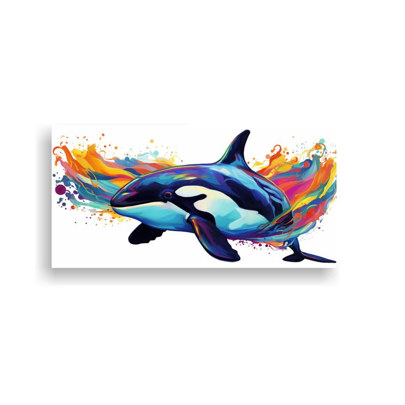 GENERICO - Cuadro Orca Vanguardia En Colores Vivos Y 100x50 Cm