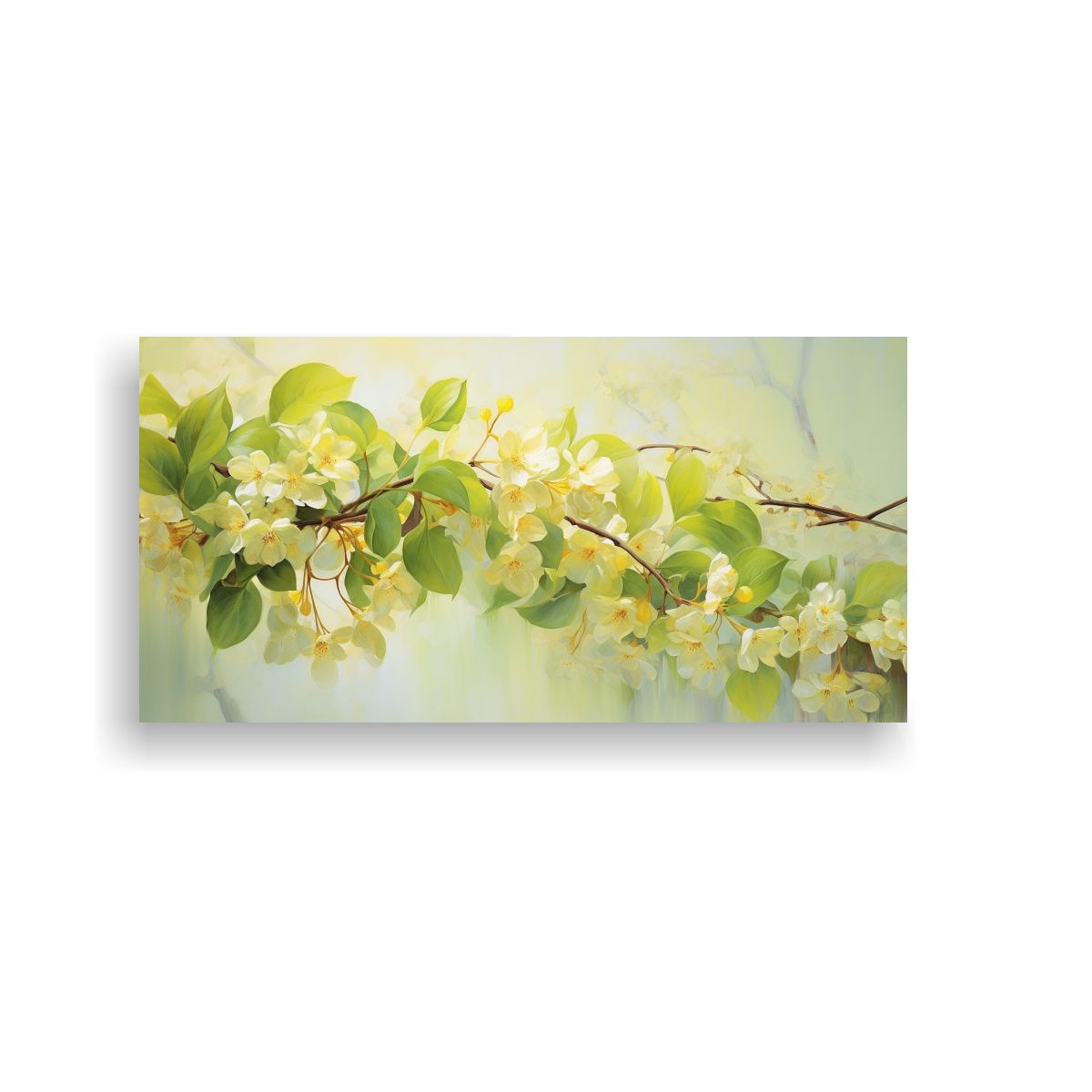 GENERICO - Pintura Abstracta De Flores De Tilo En Lienzo 80x40 Cm