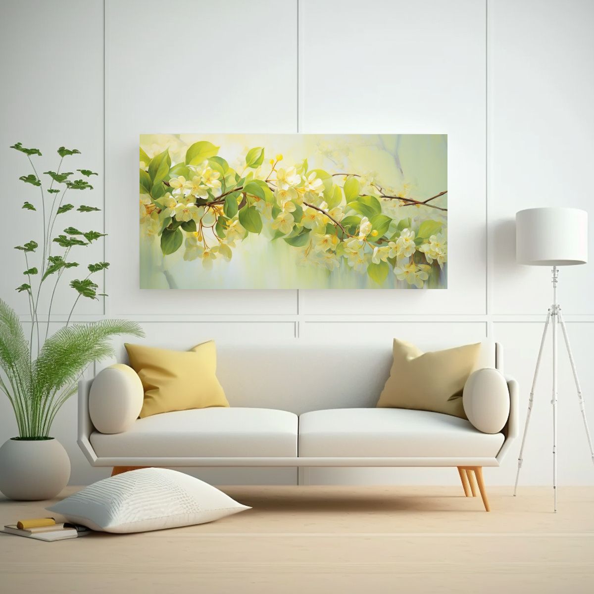 GENERICO - Pintura Abstracta De Flores De Tilo En Lienzo 80x40 Cm