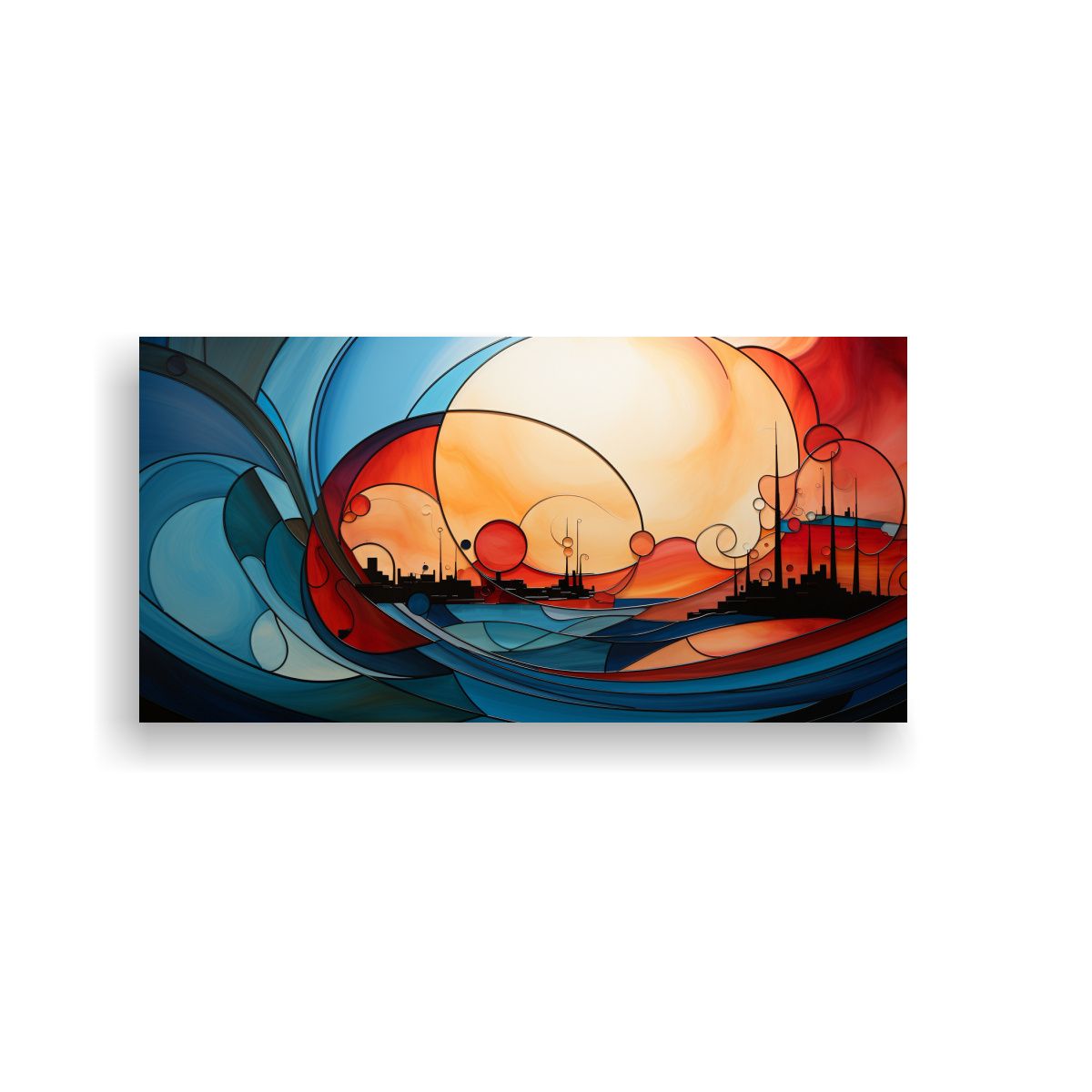 GENERICO - Obra Maestra Abstracta Estilo Jan Munro 60x30 Cm