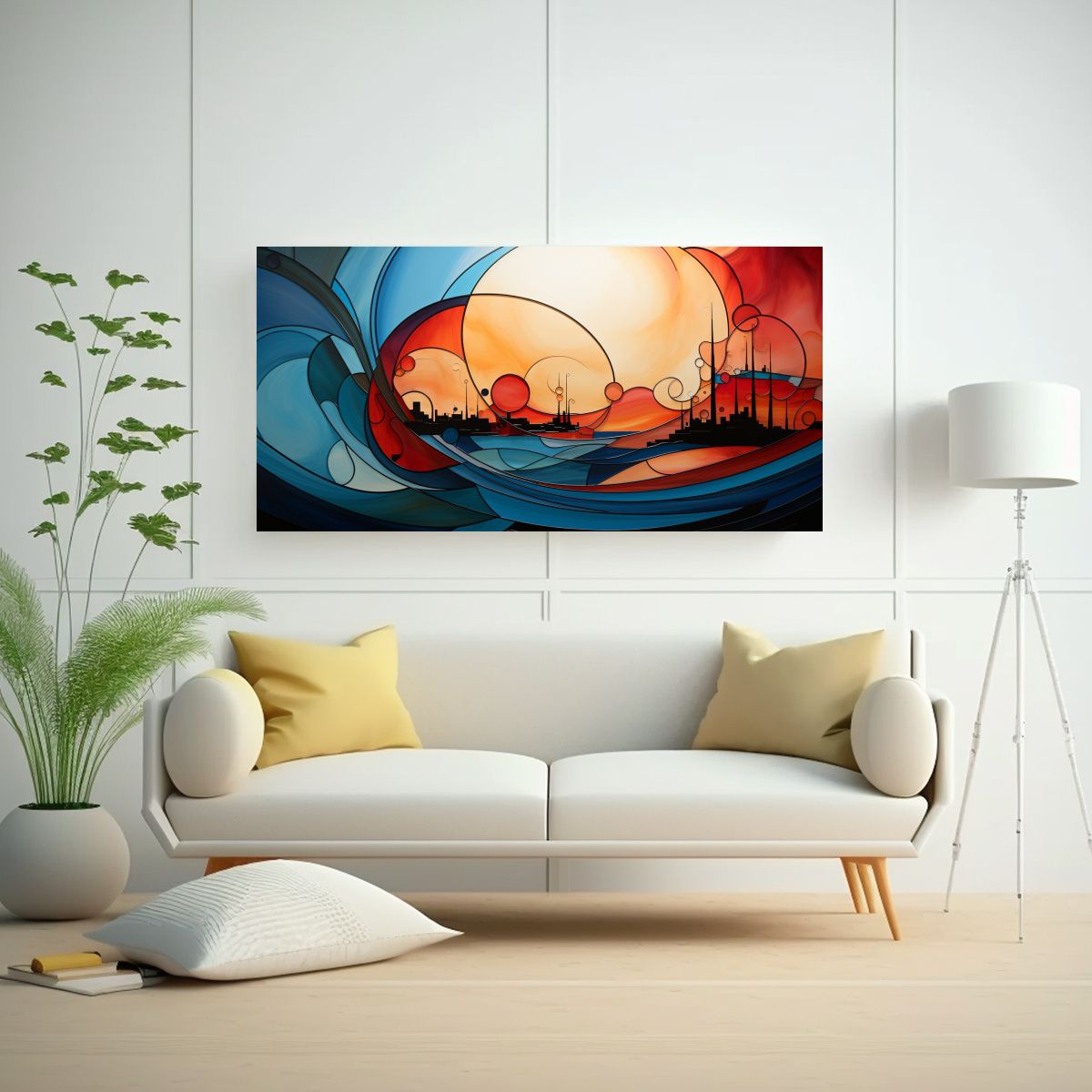 GENERICO - Obra Maestra Abstracta Estilo Jan Munro 60x30 Cm