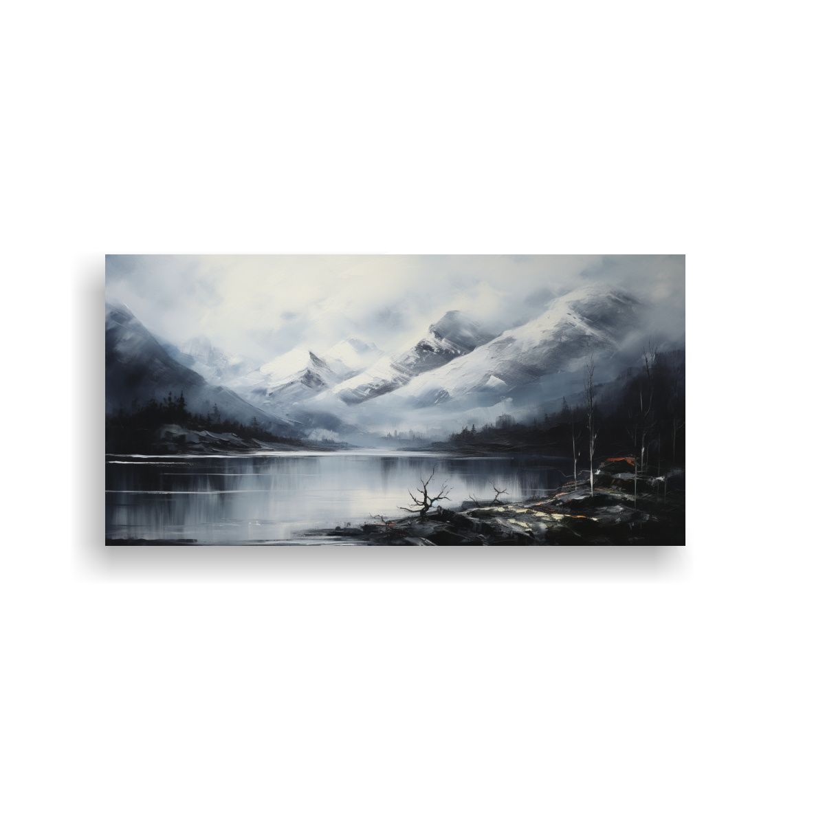 GENERICO - Cuadro Abstracto Dinámico Montañas Junto Al 100x50 Cm