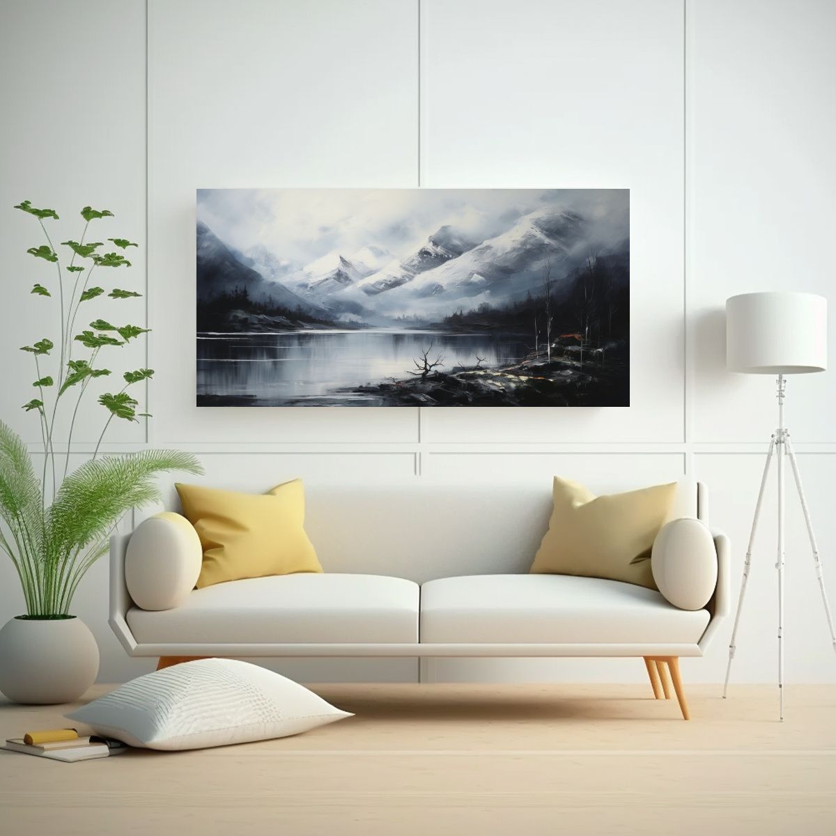 GENERICO - Cuadro Abstracto Dinámico Montañas Junto Al 100x50 Cm