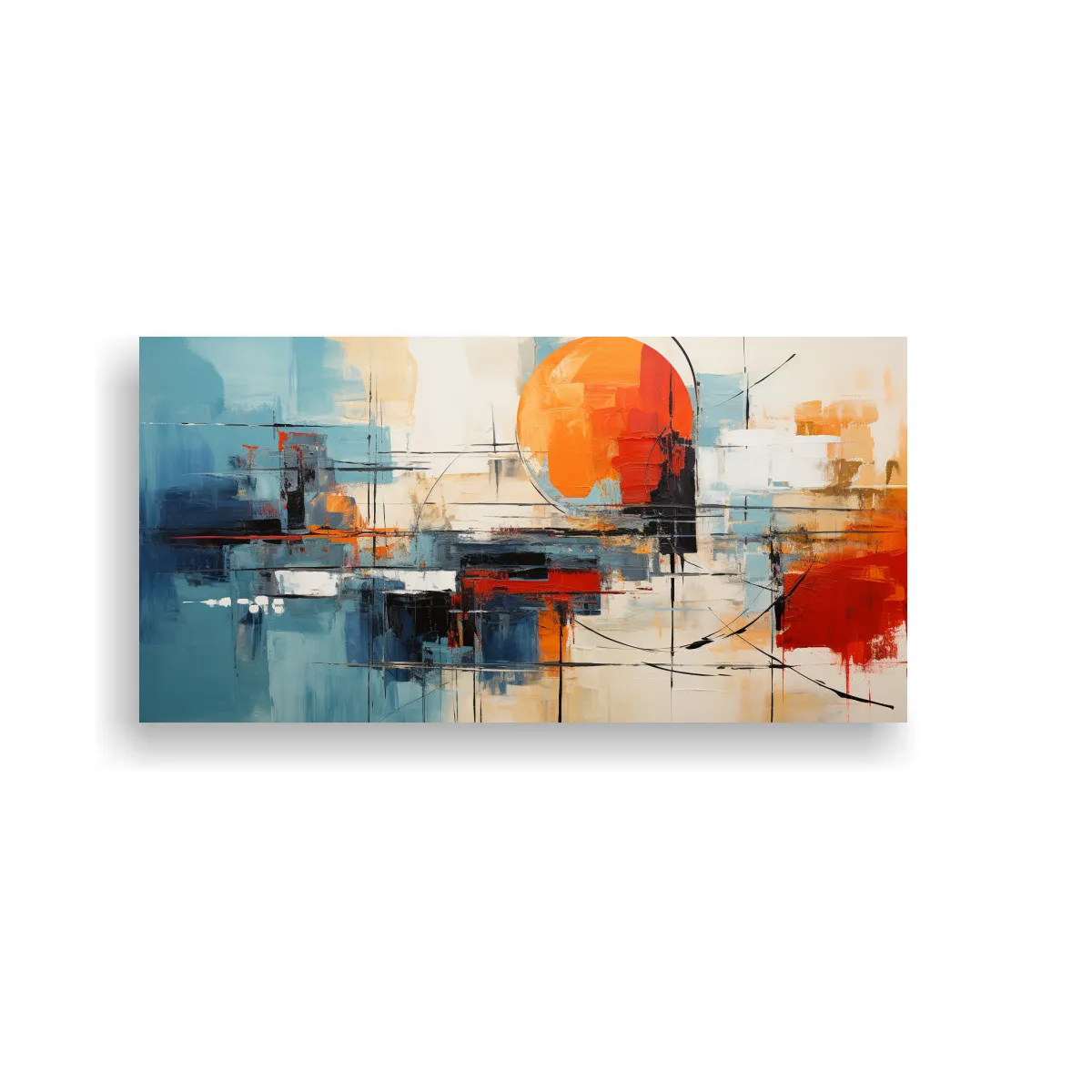 GENERICO - Tela Bastidor Estilo Tachisme Para Decoración 60x30 Cm