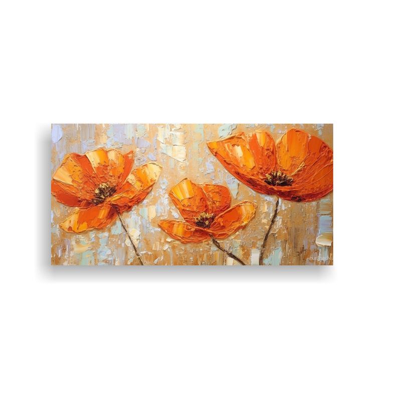GENERICO - Pintura Abstracta Minimalista De Flores En 80x40 Cm