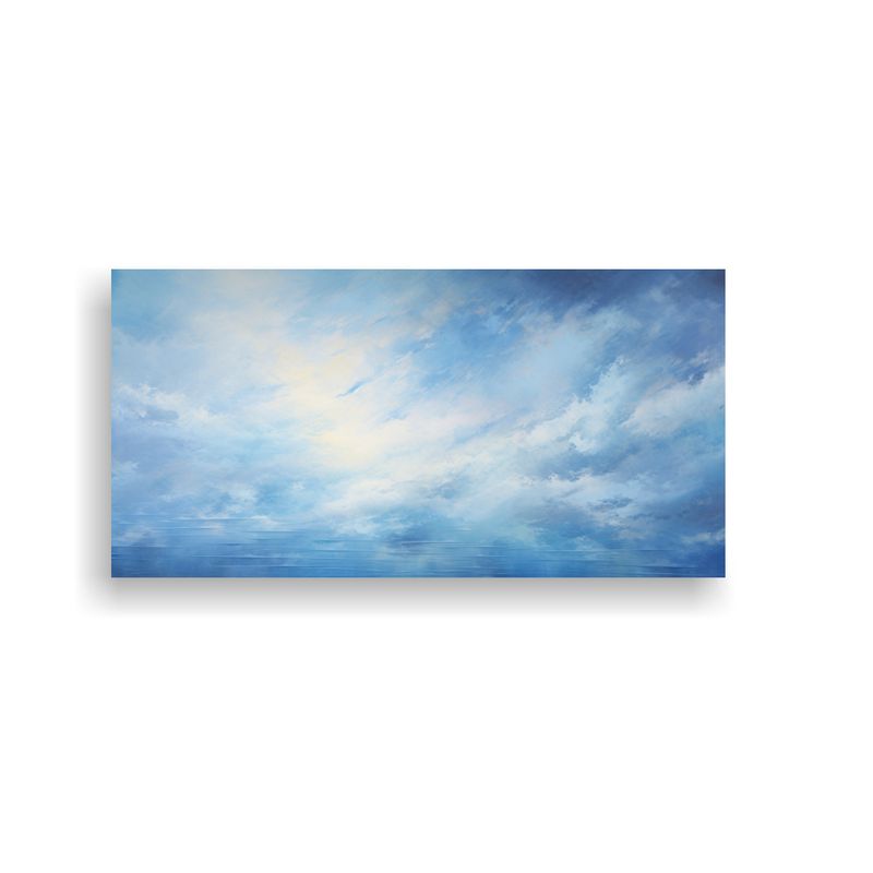 GENERICO - Pintura Abstracta Composición Sala Cielo 100x50 Cm