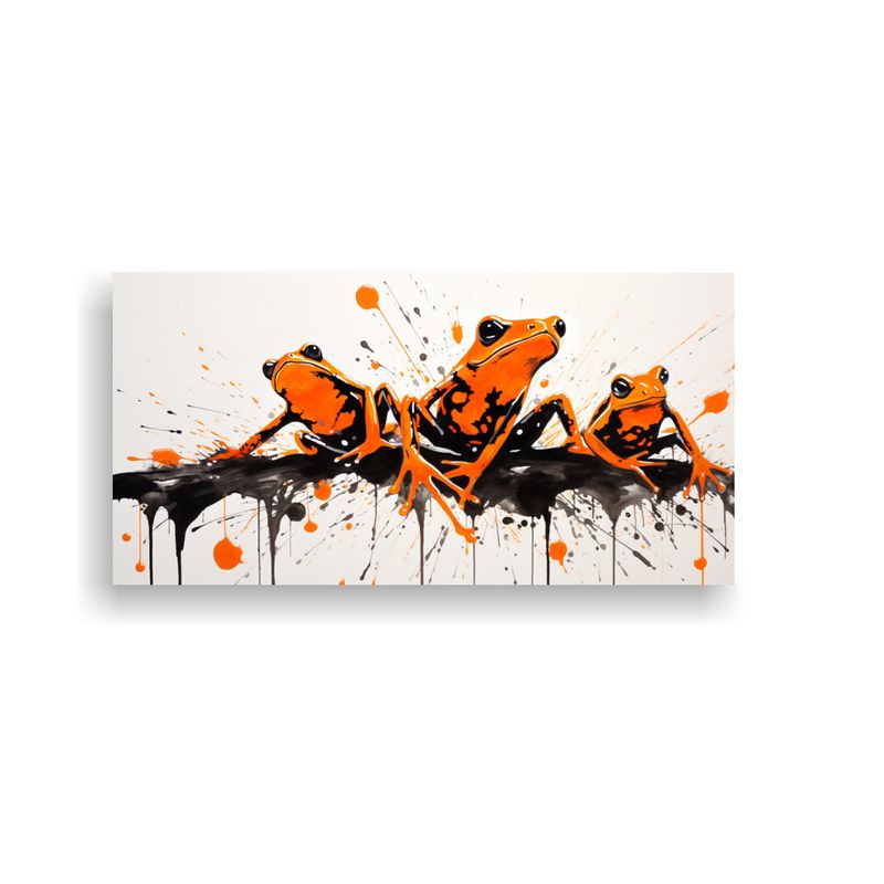 GENERICO - Pinturas Decorativas Neo Pop De Ranas Y Sapos En 100x50 Cm