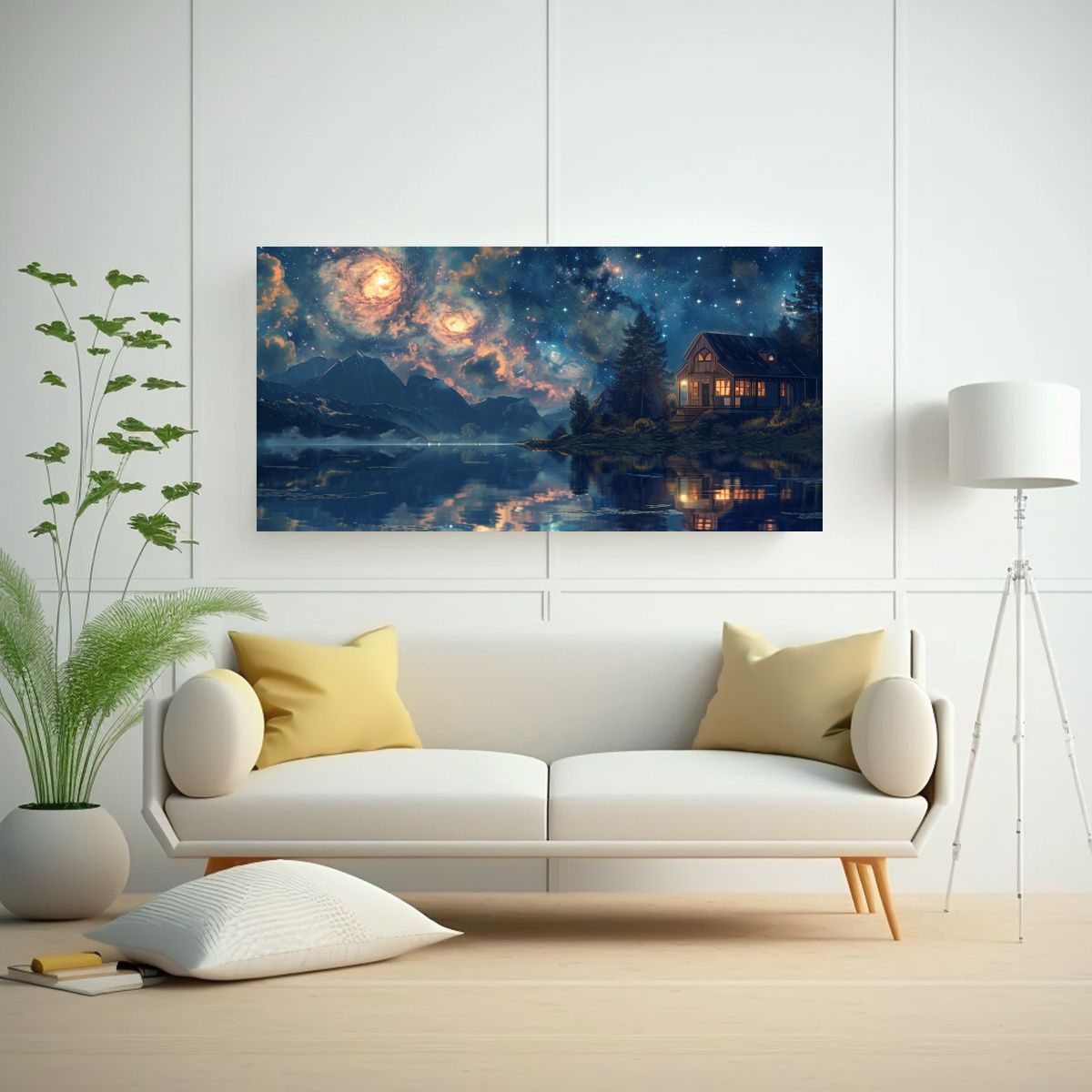 GENERICO - Cuadro Decorativo Tela Bastidor Tema Casa 80x40 Cm