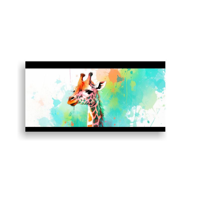 GENERICO - Cuadro Espectacular Girafa En Colores Vibrantes Y 60x30 Cm