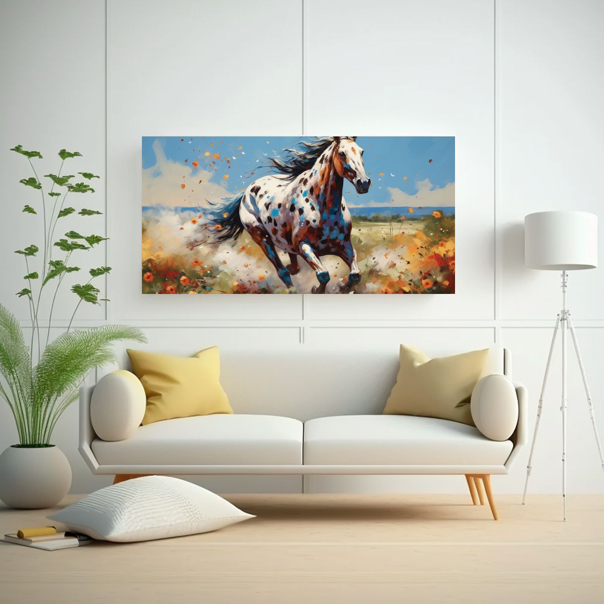 GENERICO - Pintura Acuarela Caballo Appaloosa Estilo Estilo 80x40 Cm