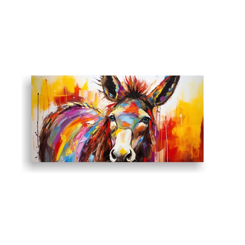 GENERICO - Pintura Abstracta De Burro En Estilo Estilo Oleo 100x50 Cm
