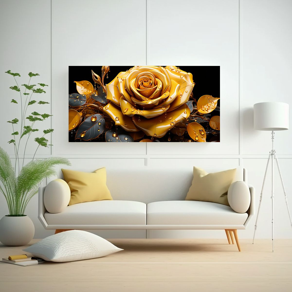 GENERICO - Cuadro Vintage Pintura Imagen Textura Rosa 60x30 Cm