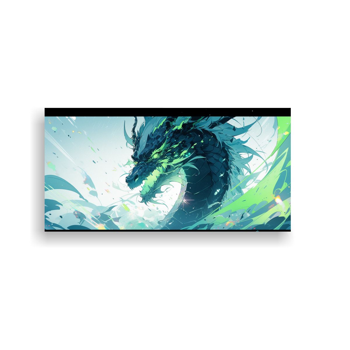 GENERICO - Dibujo De Obra Maestra De Dragón En Verde Y 60x30 Cm