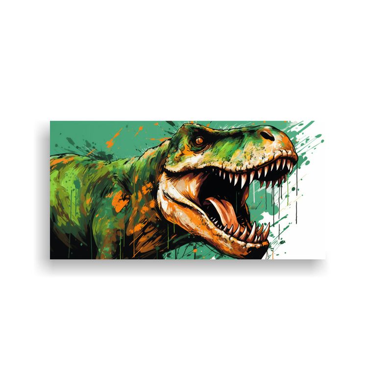 GENERICO - Cuadro Poderoso De Tyrannosaurus Rex En Colores 60x30 Cm