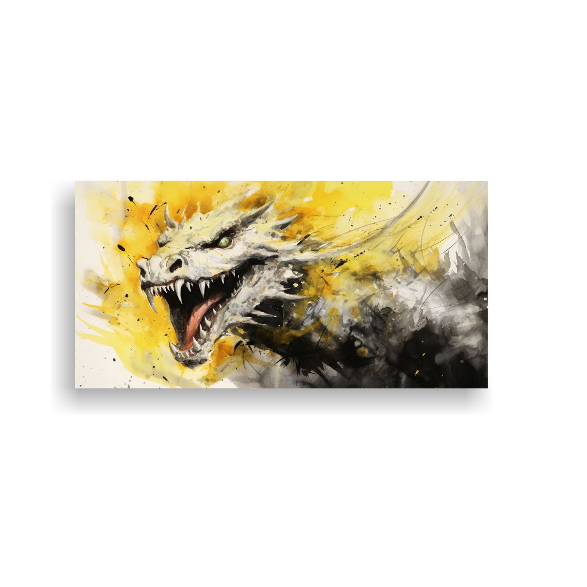 GENERICO - Pintura Vanguardia A Dragón En Acuarelas Y 80x40 Cm