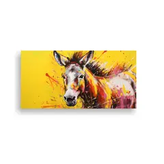 GENERICO - Pintura Alegre De Burro En Colores Vibrantes Y 80x40 Cm