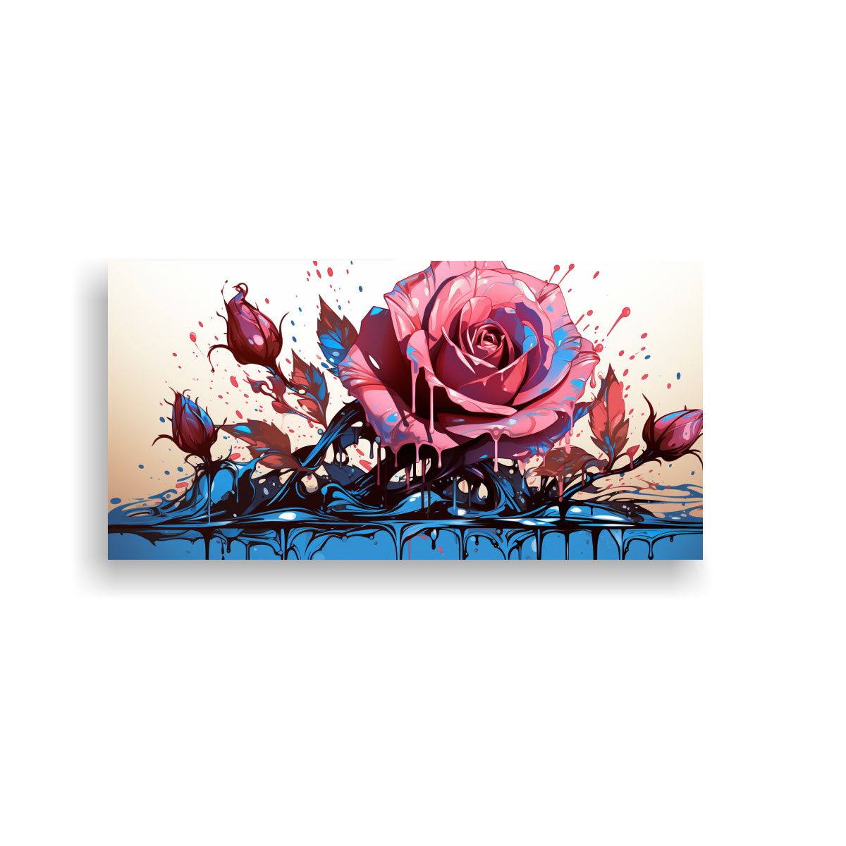 GENERICO - Pintura Decorativa Esquema Lienzo Melting Cyan Y 100x50 Cm