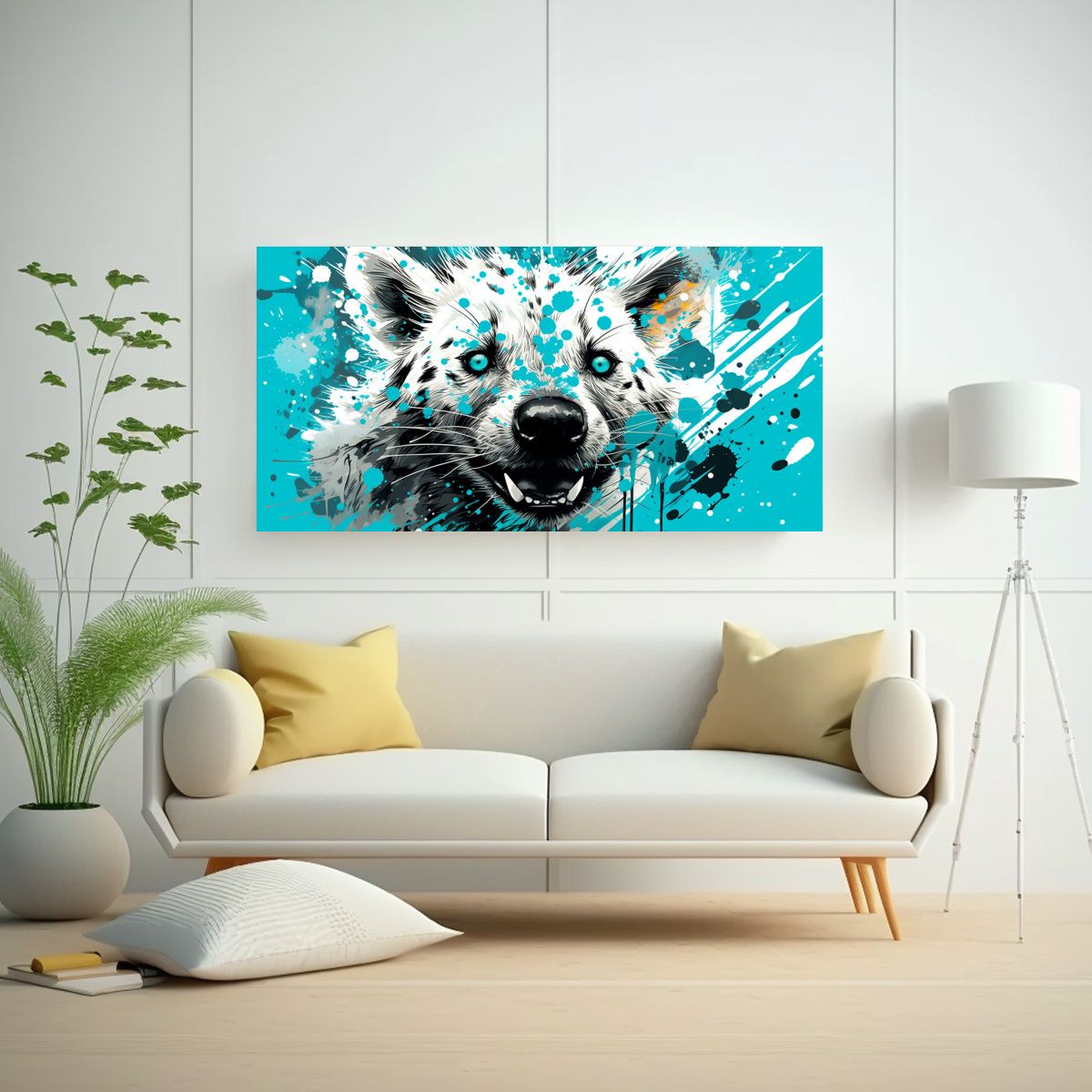 GENERICO - Pintura Decorativa Personalidad Hiena En Blanco Y 60x30 Cm