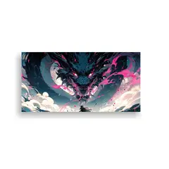 GENERICO - Cuadro De Alta Calidad Tela Fantasía Dragón En 100x50 Cm