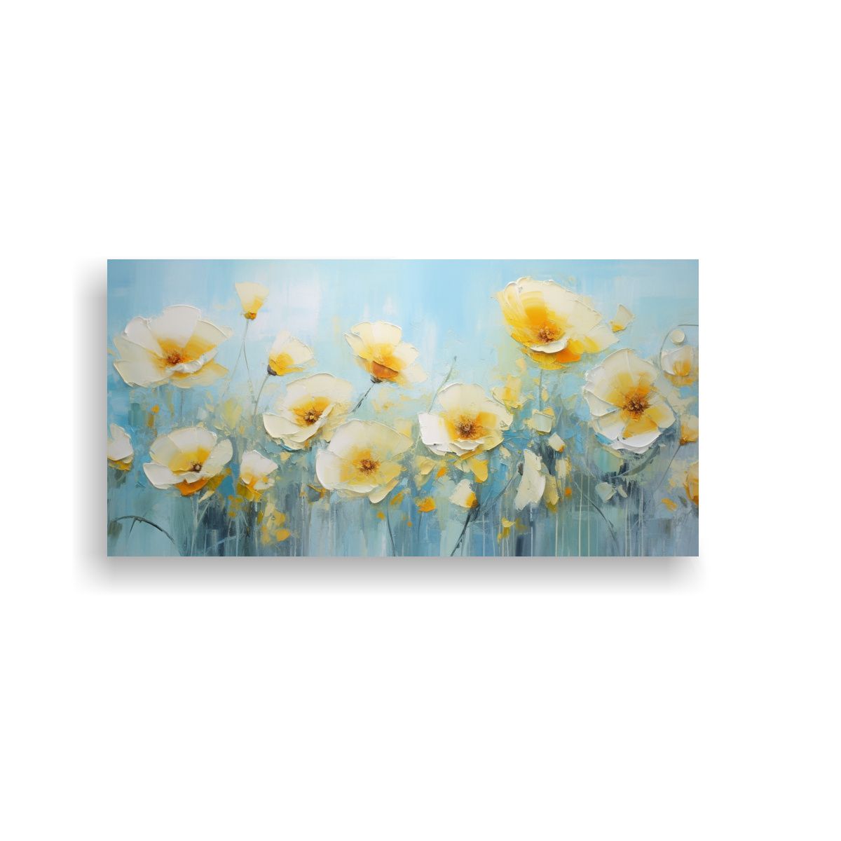 GENERICO - Cuadro Abstracto De Flores De Botón En Estilo 80x40 Cm