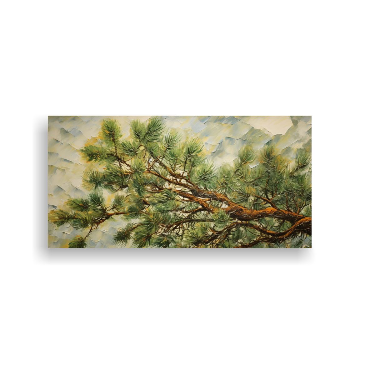 GENERICO - Pintura Abstracta De Pino Detalles En Estilo 80x40 Cm