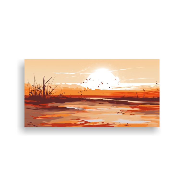 GENERICO - Paisaje Estival Con Colores Marrones En Arte Pop 80x40 Cm