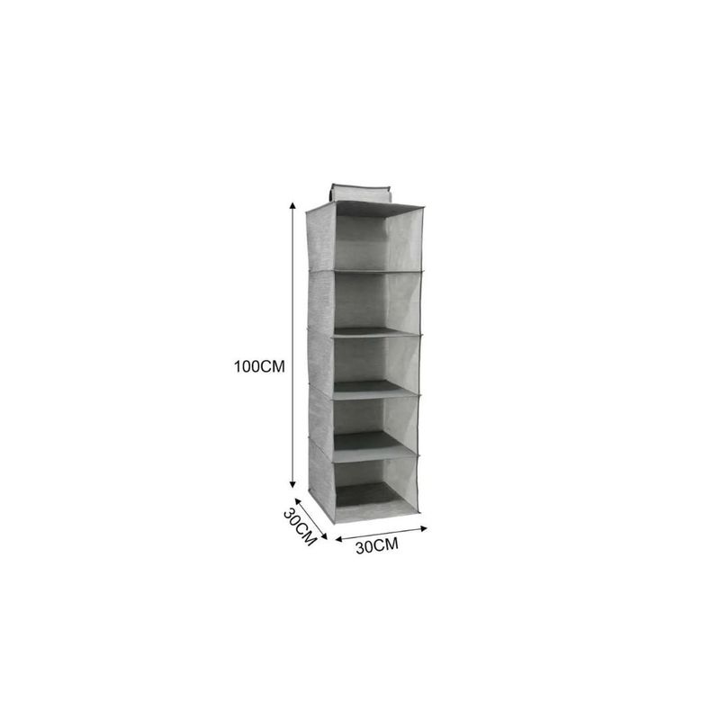 GENERICO - ORGANIZADOR DE ROPA 100CM 5 COMPARTIMIENTOS