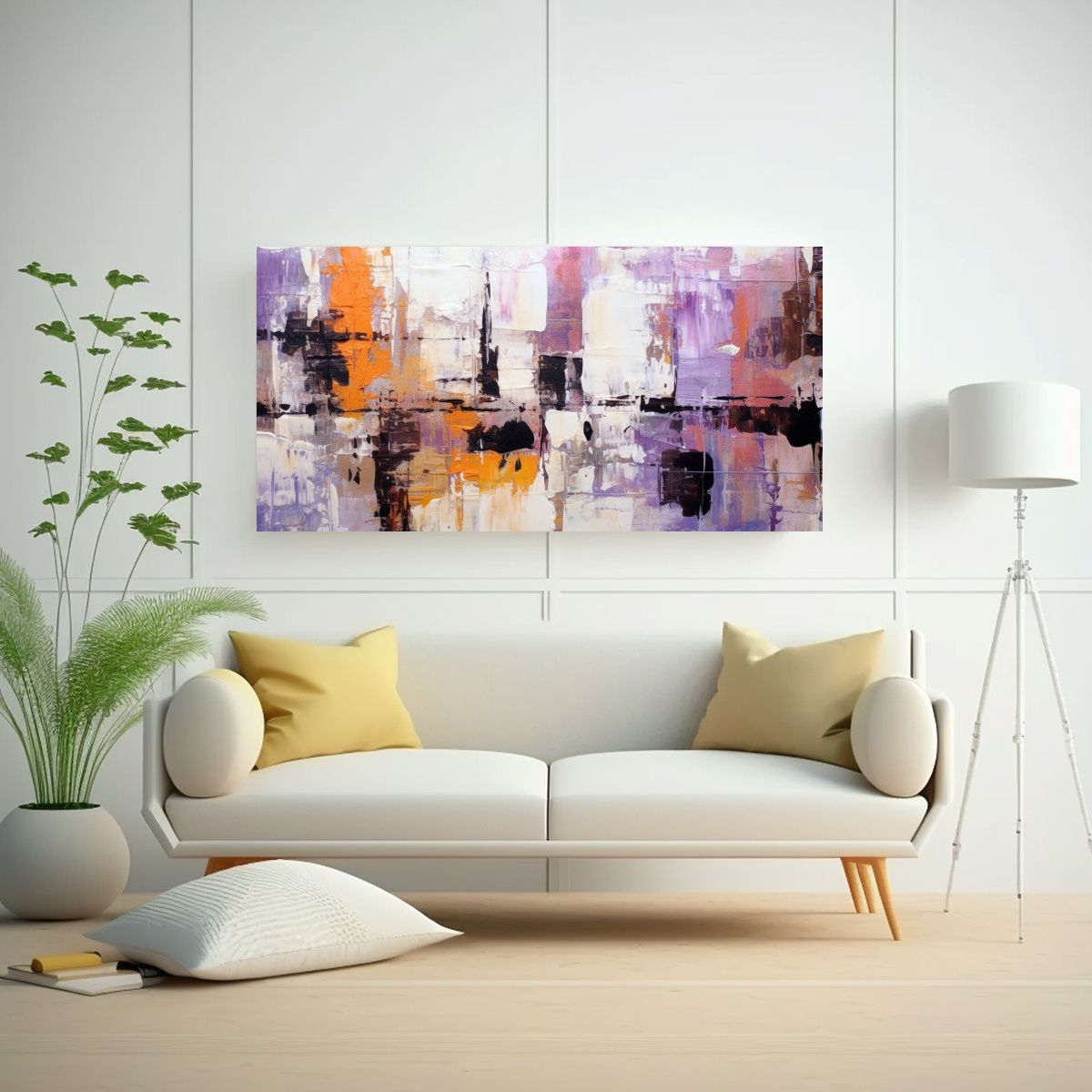 GENERICO - Pinturas Acrílicas Abstractas Estilo De Goteo 80x40 Cm